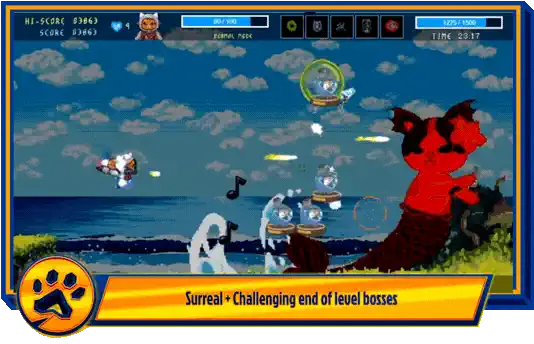 Astro Burn gameplay — surreal end of level bosses